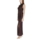 Langes Braunes Polyamid-Kleid Guess
