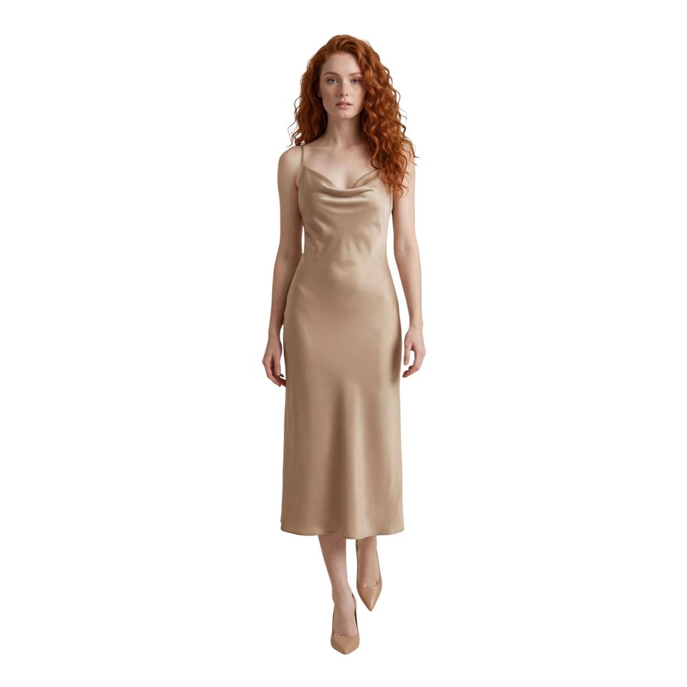 Beiges Lyocell-Maxikleid Guess