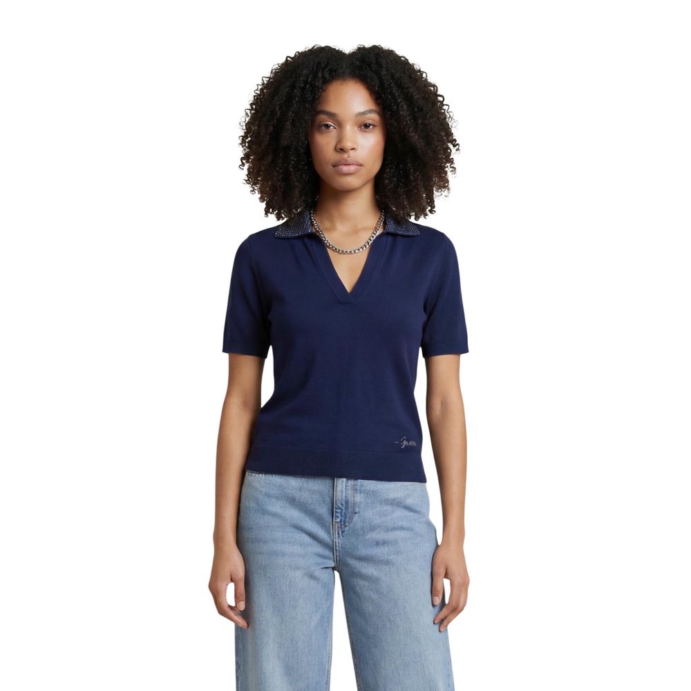 Blaues Woll-T-Shirt Guess