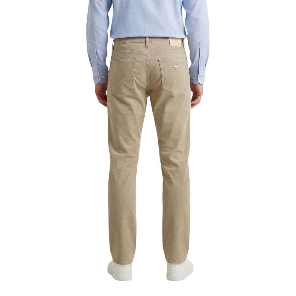 Beige Baumwoll Skinny Hose Guess