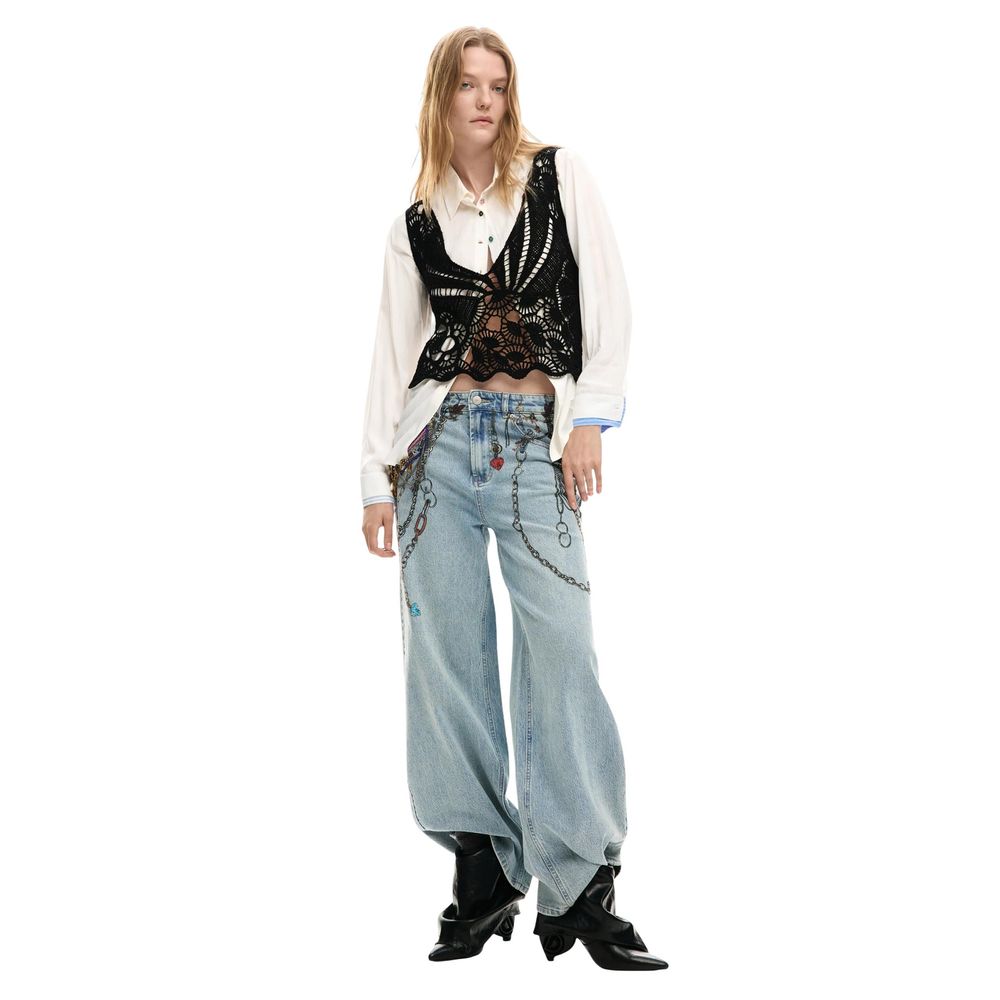 Weiße Baumwollbluse Desigual