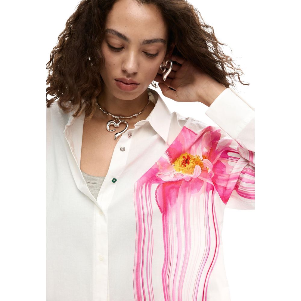 Weiße Baumwollbluse Desigual
