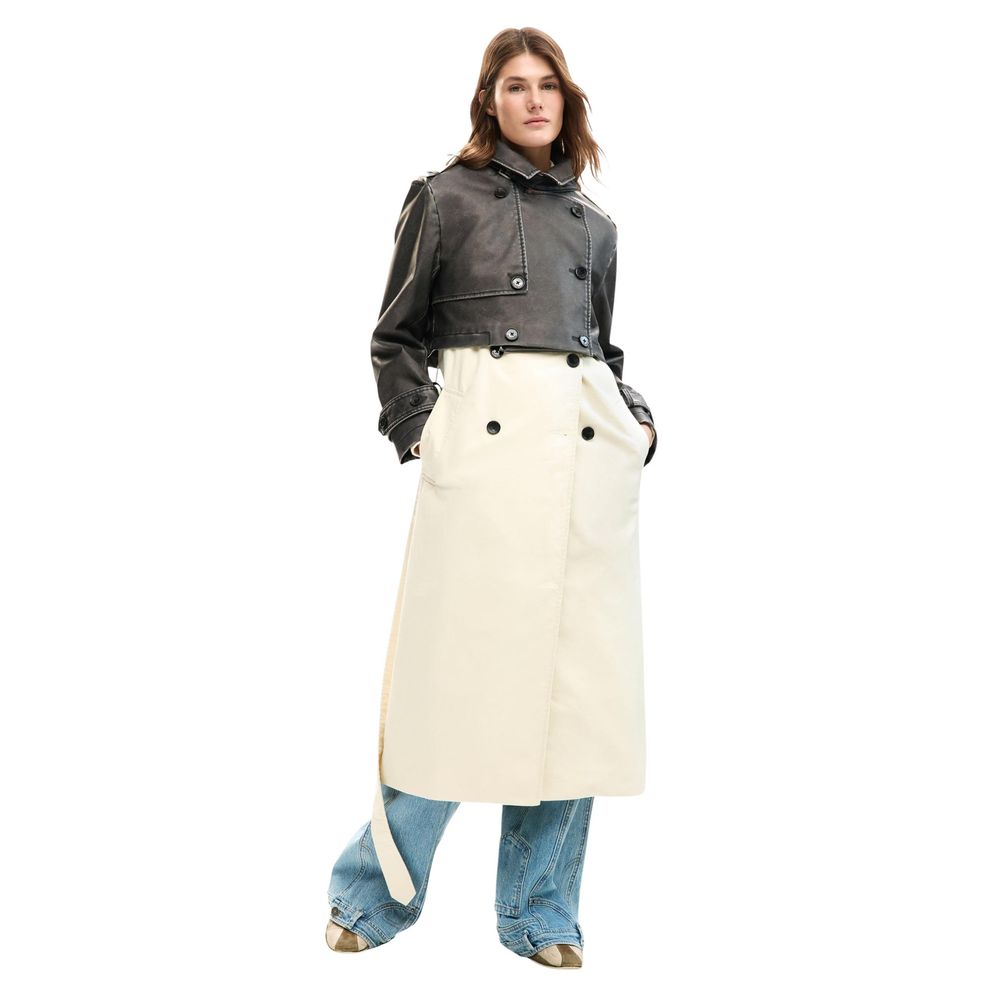 Cremefarbener Polyethylen-Mantel Desigual