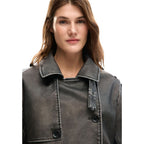 Cremefarbener Polyethylen-Mantel Desigual