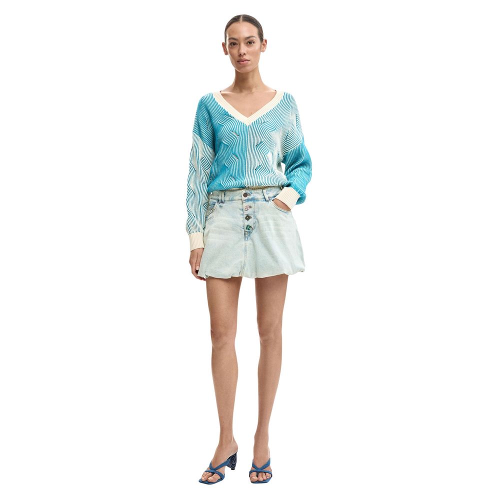 Blaue Baumwoll-Minirock Desigual