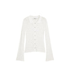 Langärmeliges T-Shirt aus Viskose in Creme Desigual