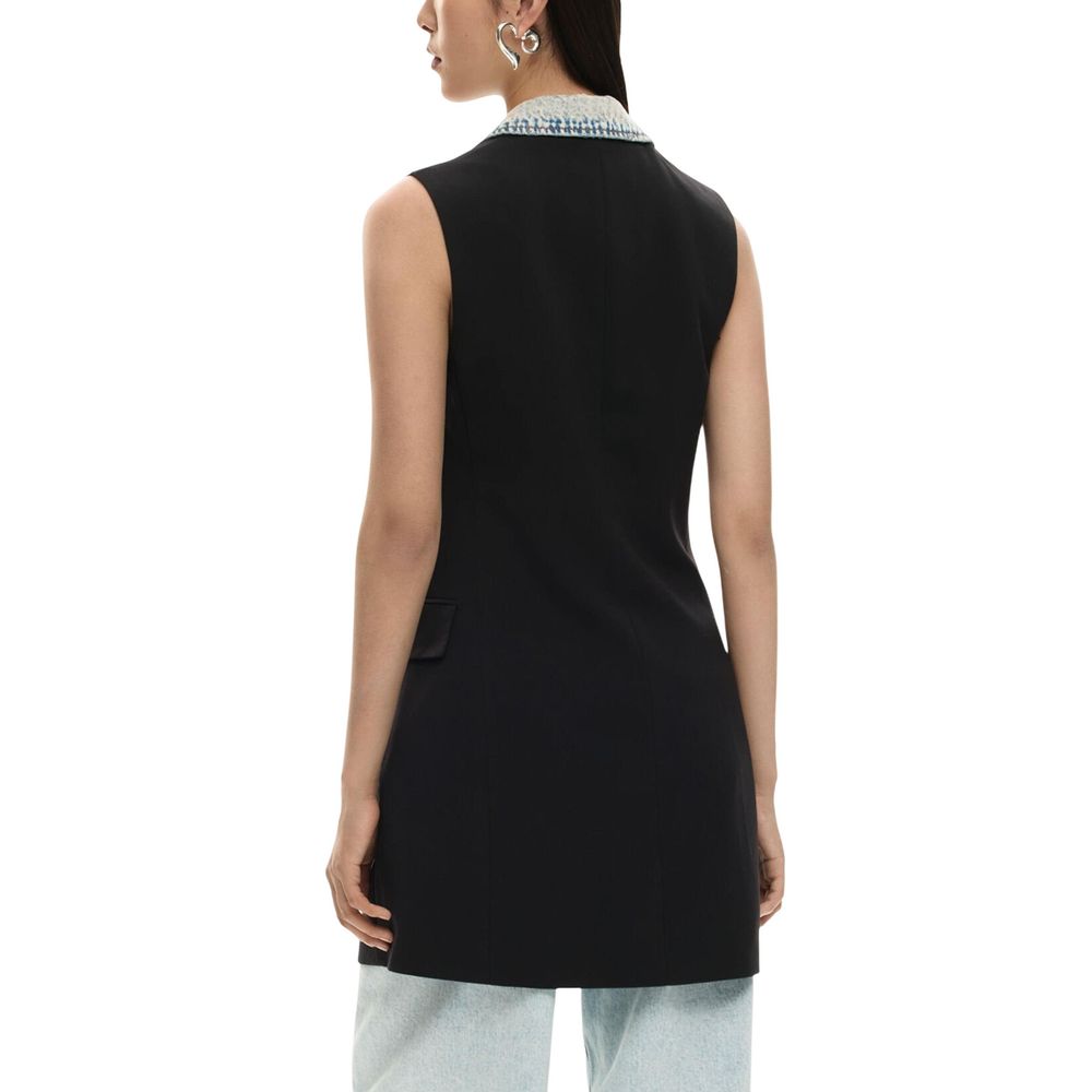 Schwarzes Polyester-Midikleid Desigual