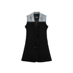 Schwarzes Polyester-Midikleid Desigual