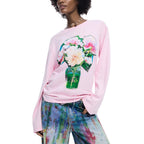 Mehrfarbiges Baumwoll-Langarm-T-Shirt Desigual
