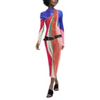 Langes Kleid aus violettem Polyester Desigual