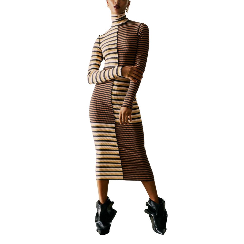 Braunes Baumwoll-Maxikleid Desigual