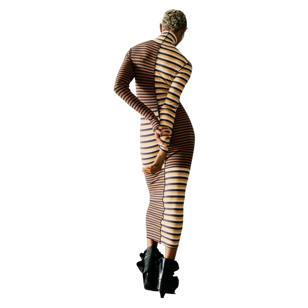 Braunes Baumwoll-Maxikleid Desigual