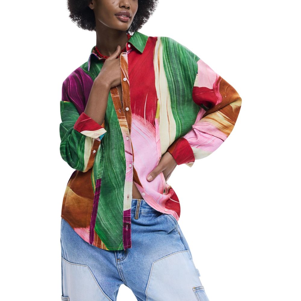 Zweifarbige Lyocell-Bluse Desigual