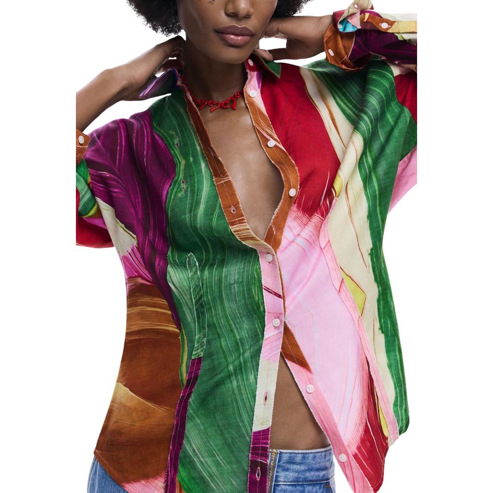 Zweifarbige Lyocell-Bluse Desigual