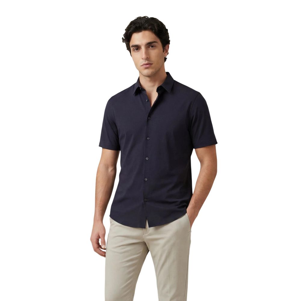 Blaue Polyamid-Kurzarmhemd Armani Exchange