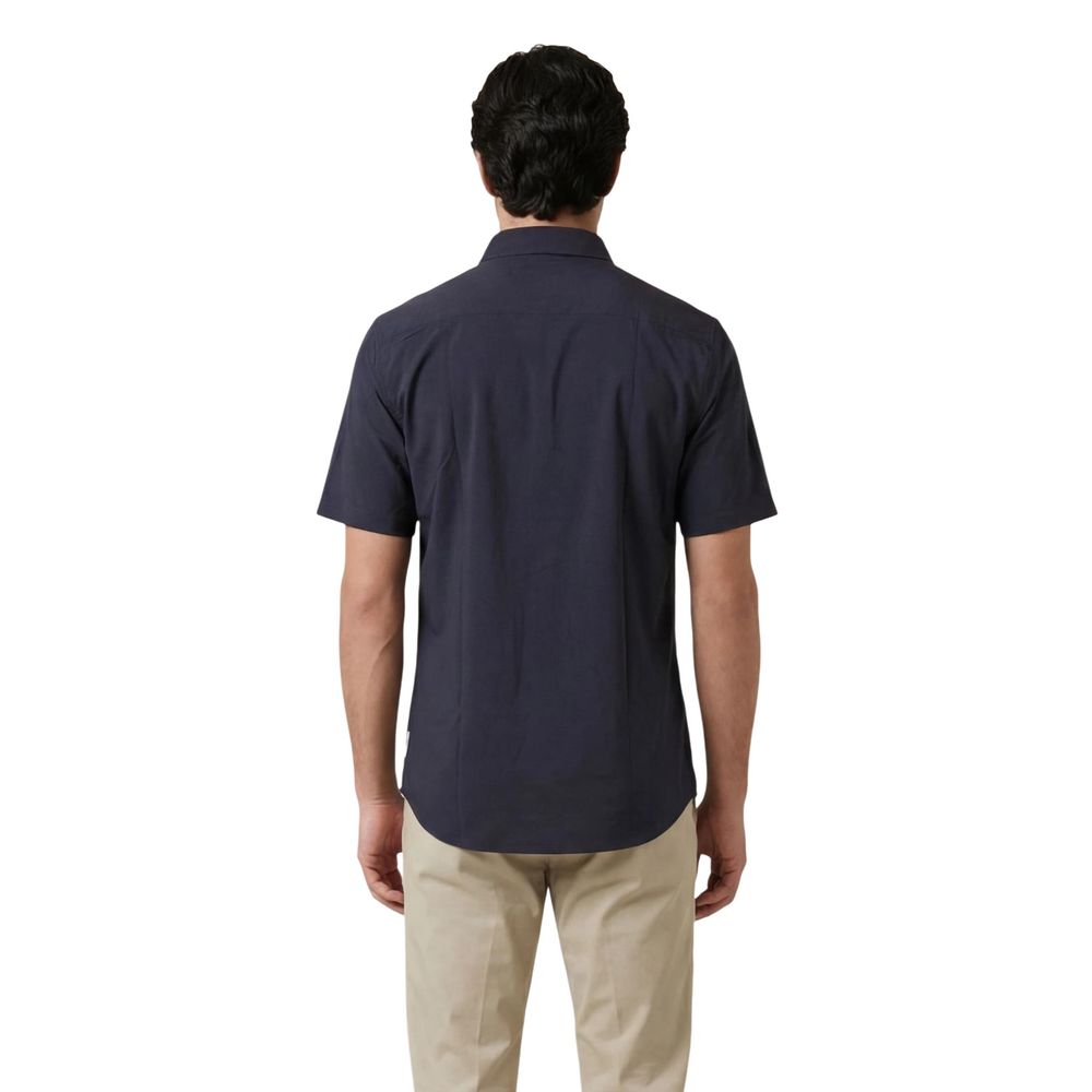 Blaue Polyamid-Kurzarmhemd Armani Exchange