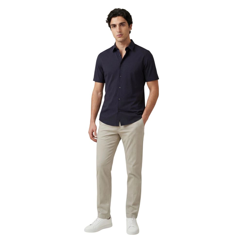Blaue Polyamid-Kurzarmhemd Armani Exchange