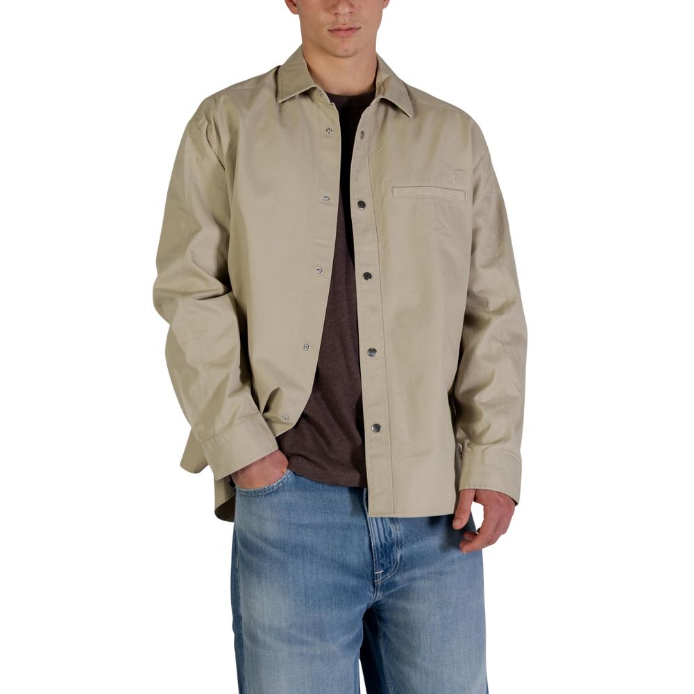 Beige Baumwolljacke in voller Länge Calvin Klein Jeans