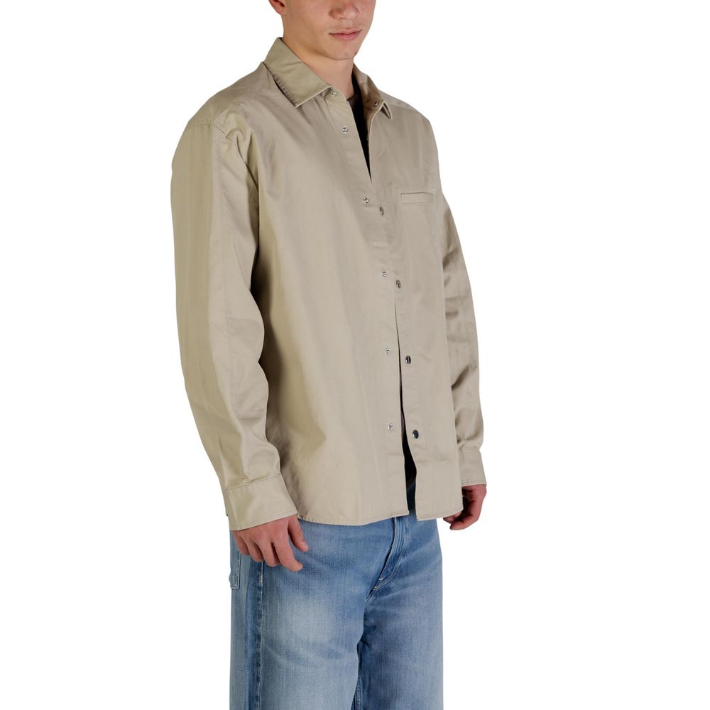 Beige Baumwolljacke in voller Länge Calvin Klein Jeans