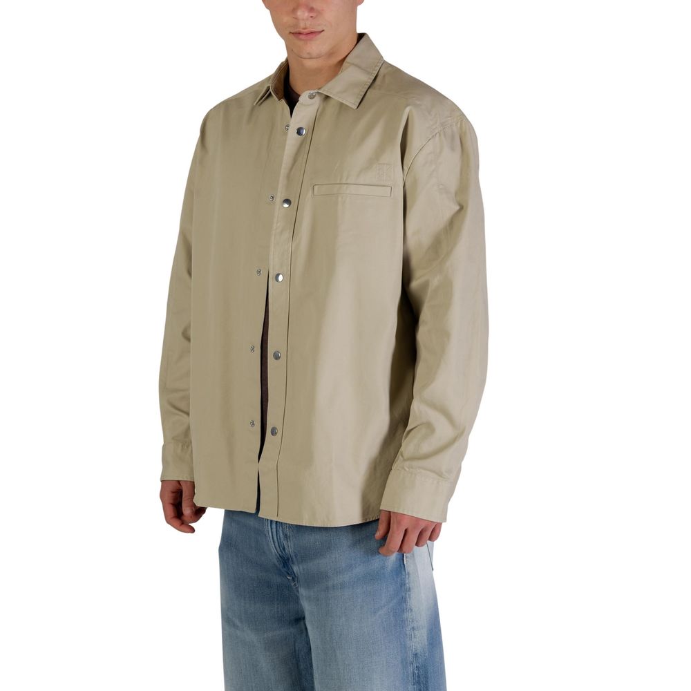 Beige Baumwolljacke in voller Länge Calvin Klein Jeans