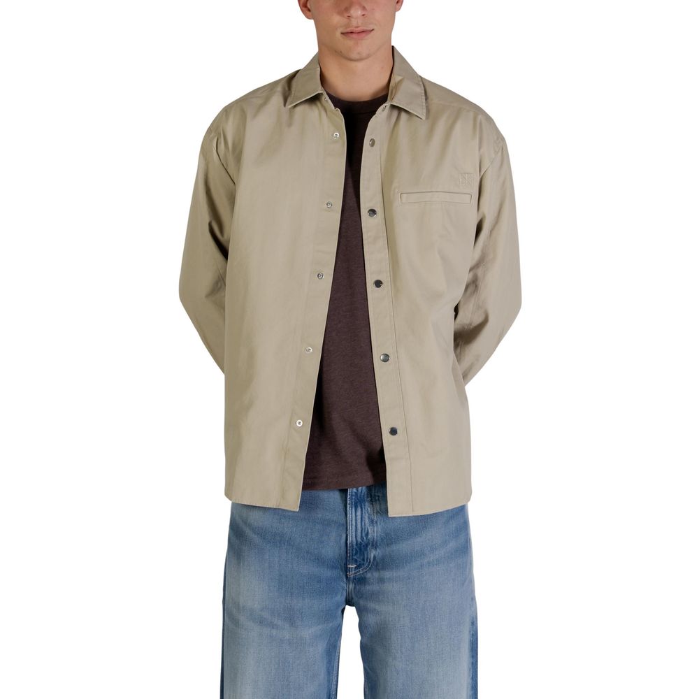 Beige Baumwolljacke in voller Länge Calvin Klein Jeans