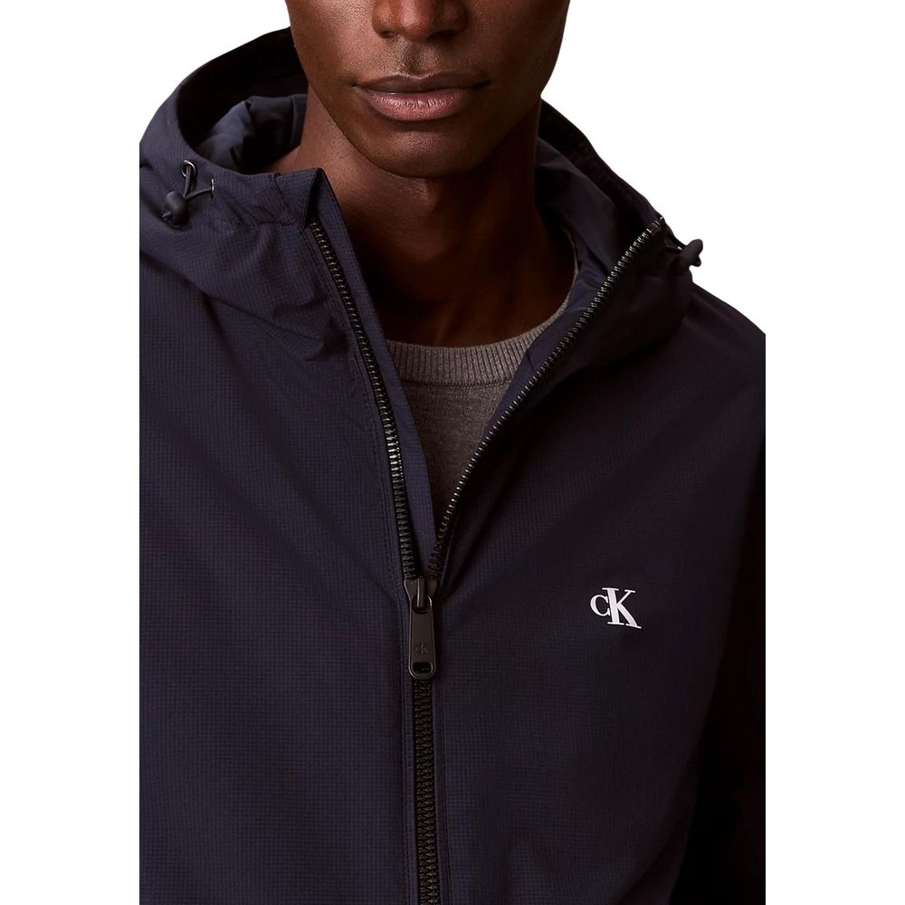 Blaue Jacke aus recyceltem Polyester in voller Länge Calvin Klein Jeans
