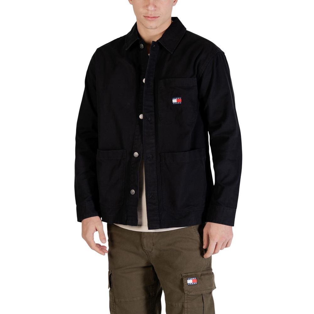 Schwarze Jacke aus recycelter Baumwolle Tommy Hilfiger Jeans