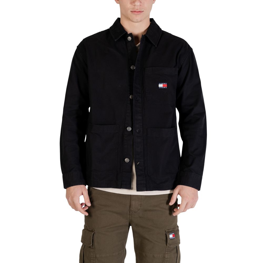 Schwarze Jacke aus recycelter Baumwolle Tommy Hilfiger Jeans
