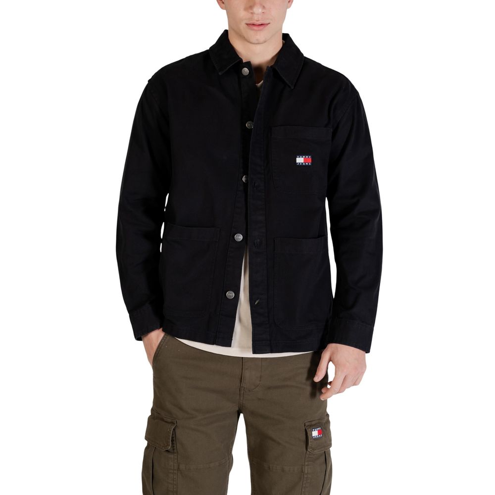 Schwarze Jacke aus recycelter Baumwolle Tommy Hilfiger Jeans
