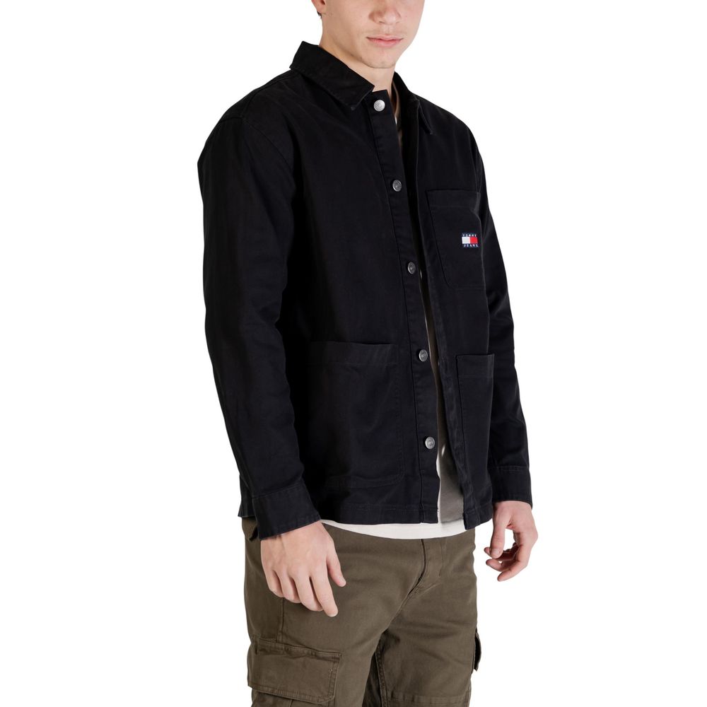 Schwarze Jacke aus recycelter Baumwolle Tommy Hilfiger Jeans