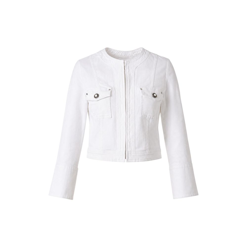 Weiße Baumwolljacke in voller Länge Guess