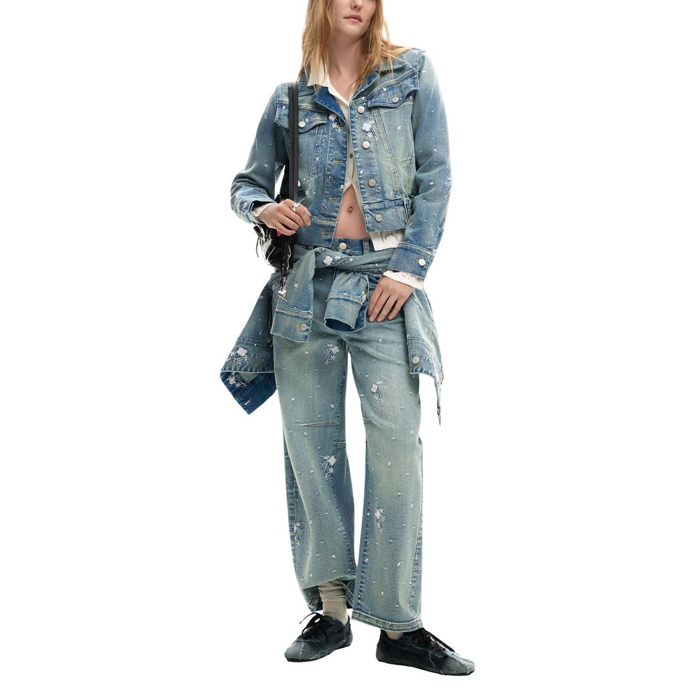 Blaue Jeansjacke aus Stretch-Denim Desigual