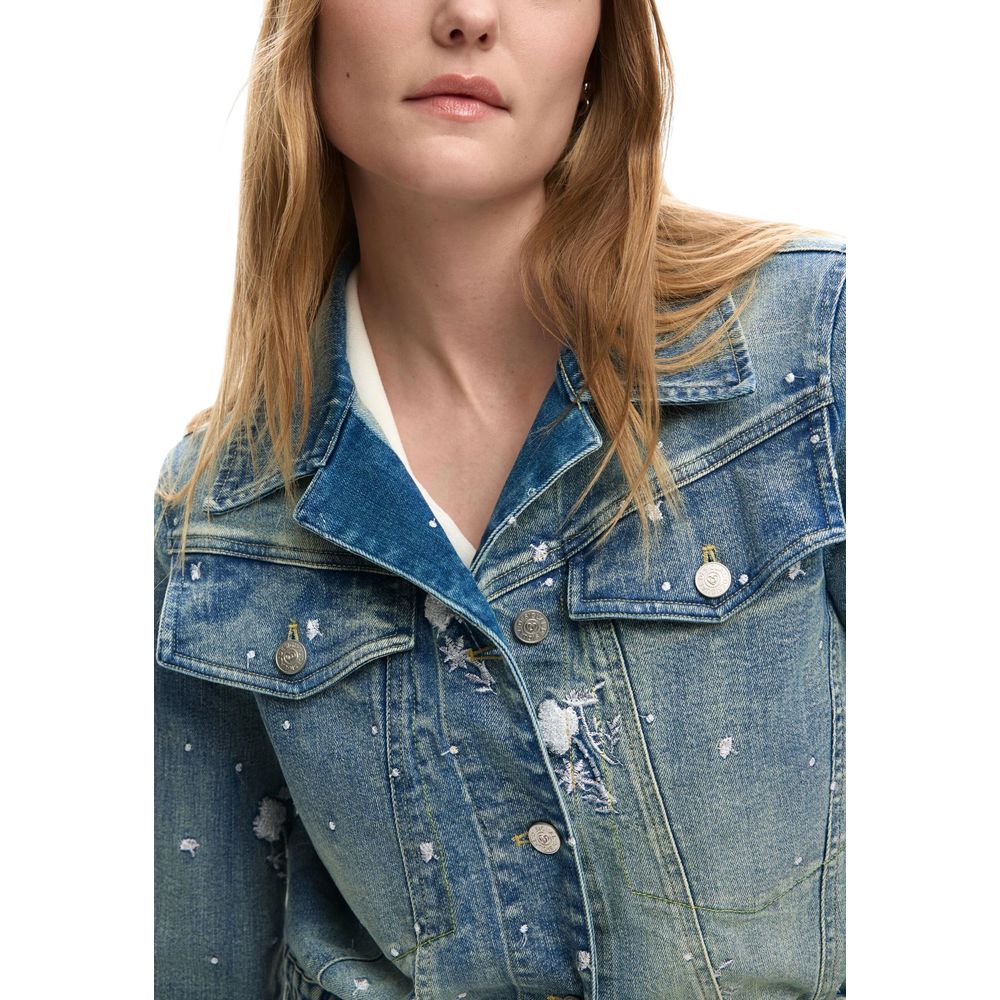 Blaue Jeansjacke aus Stretch-Denim Desigual