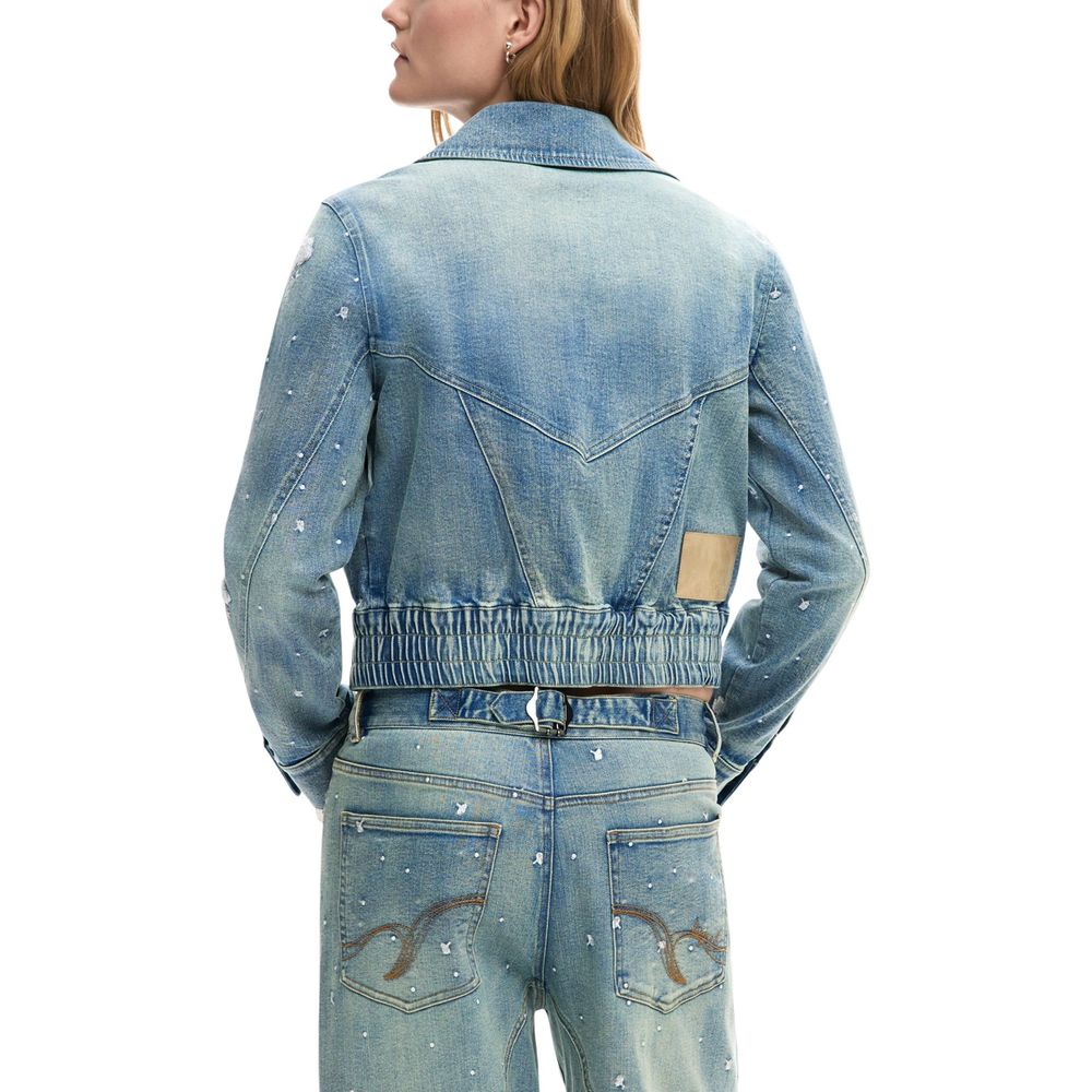 Blaue Jeansjacke aus Stretch-Denim Desigual