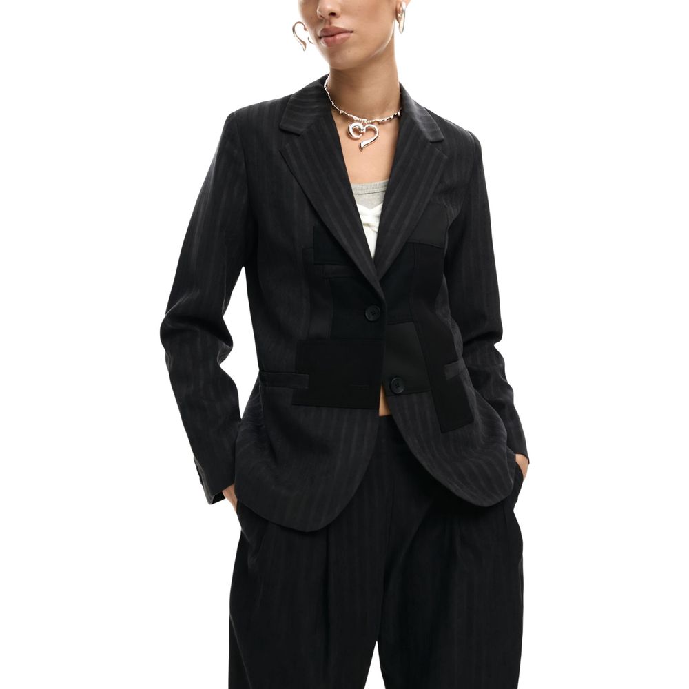 Grauer Polyester-Blazer Desigual