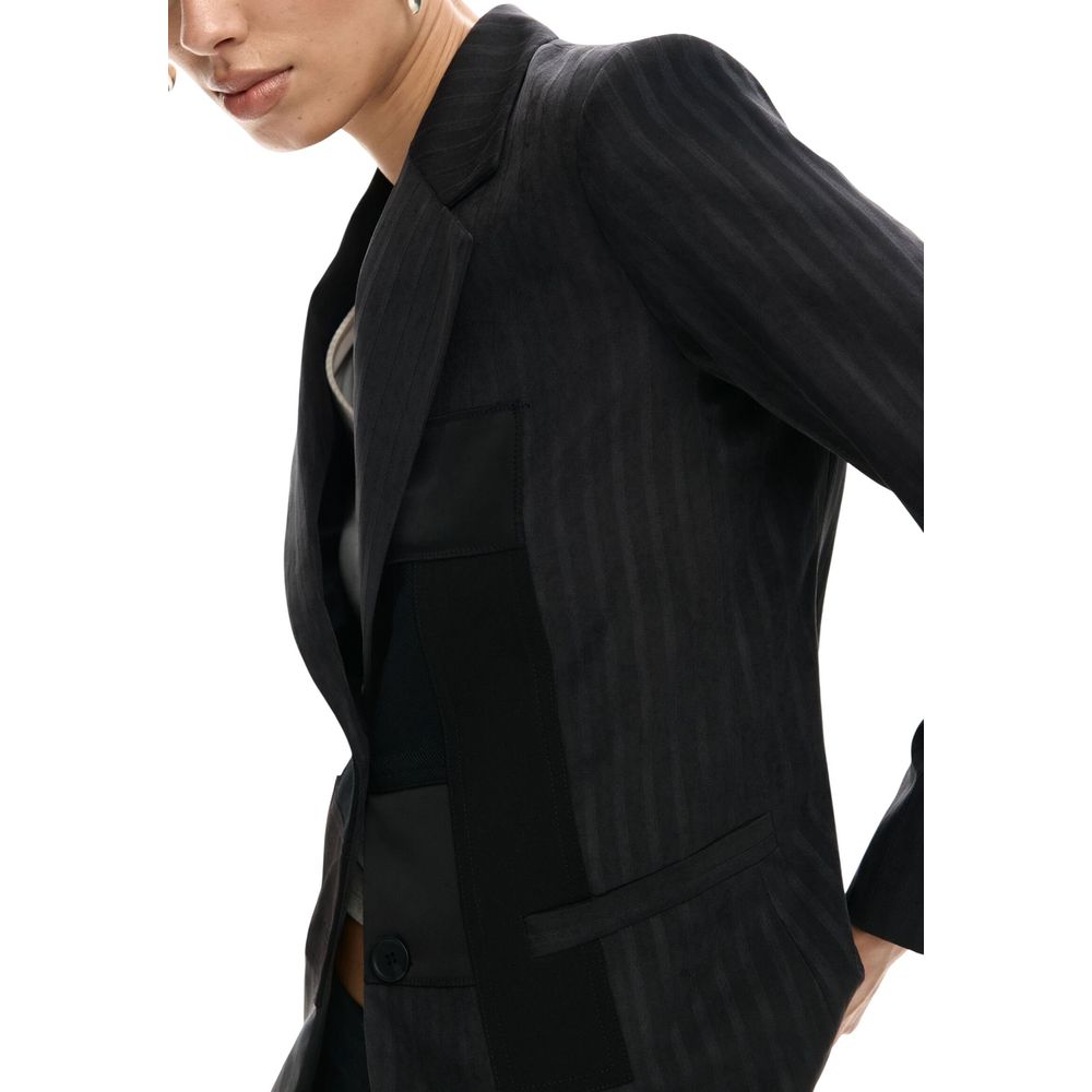 Grauer Polyester-Blazer Desigual