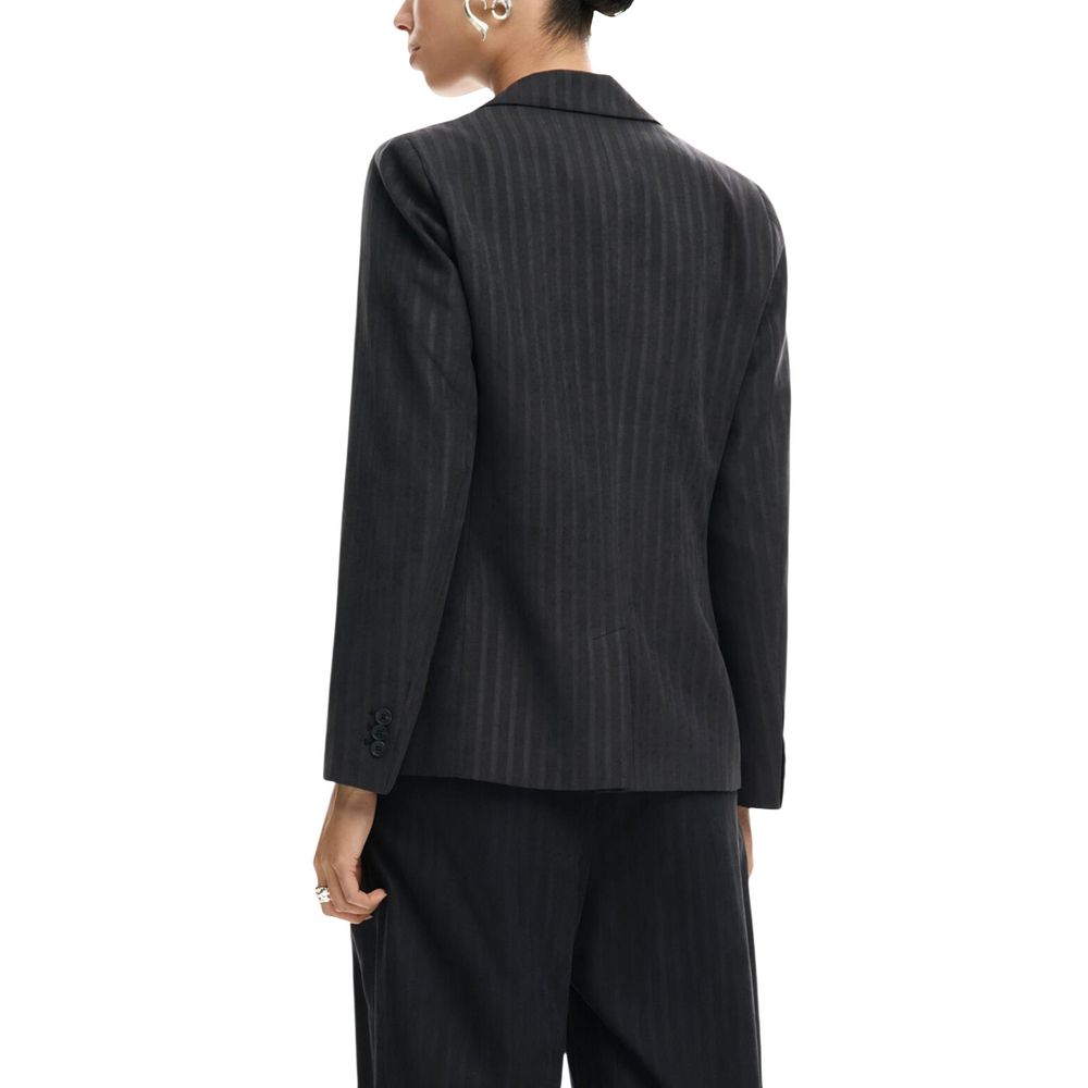 Grauer Polyester-Blazer Desigual