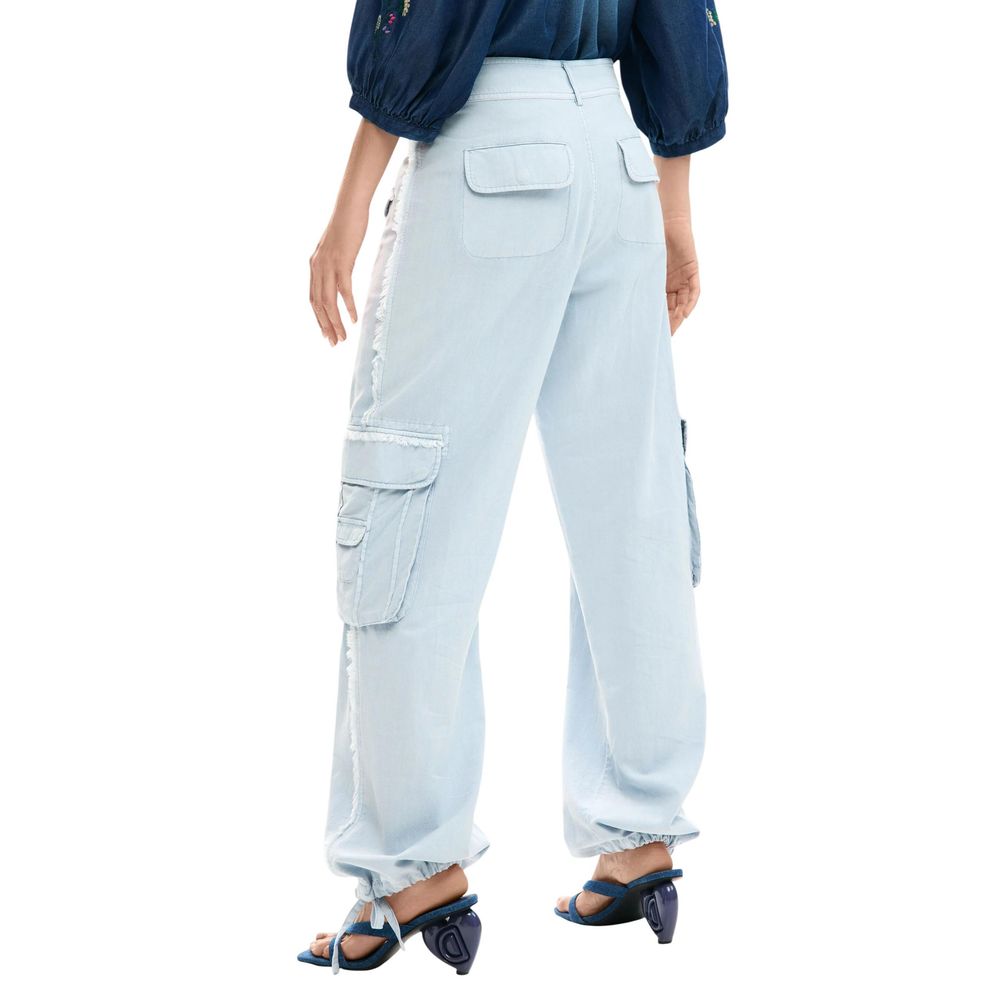 Blaue Baumwoll-Freizeithose Desigual