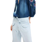 Blaue Baumwoll-Freizeithose Desigual