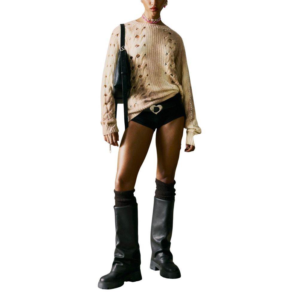 Beige Marabou Sweatshirt Desigual