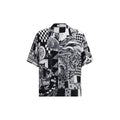 Schwarzes Seiden-Shirt mit kurzen Ärmeln Versace