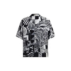 Schwarzes Seiden-Shirt mit kurzen Ärmeln Versace