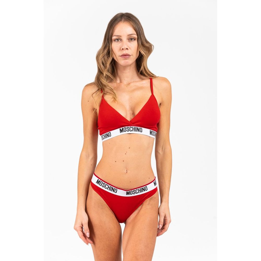Roter Baumwoll-BH Moschino