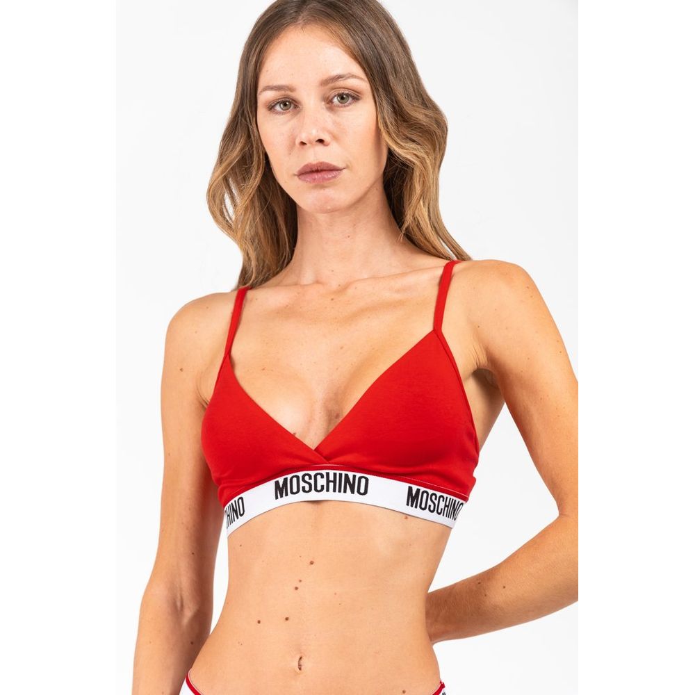 Roter Baumwoll-BH Moschino