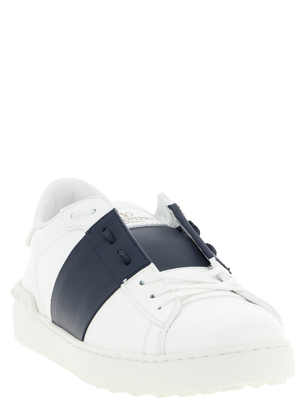 Blaue Kalbsleder Low-Top-Sneaker Valentino Garavani
