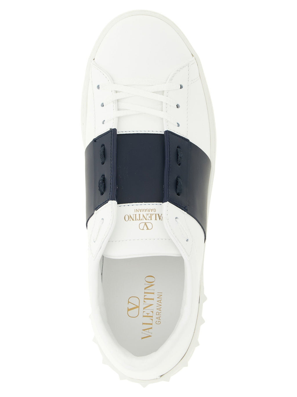 Blaue Kalbsleder Low-Top-Sneaker Valentino Garavani