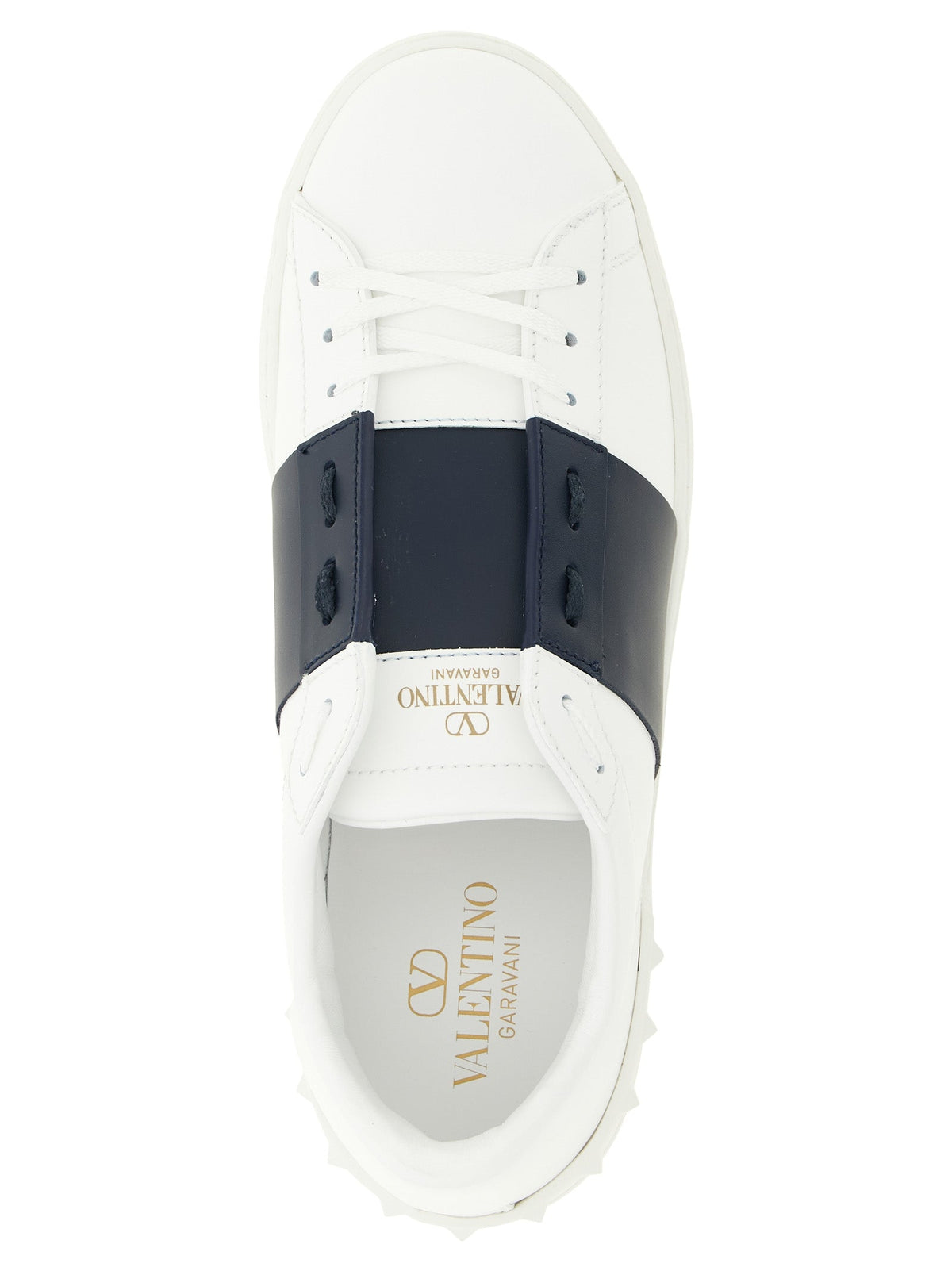 Blaue Kalbsleder Low-Top-Sneaker Valentino Garavani