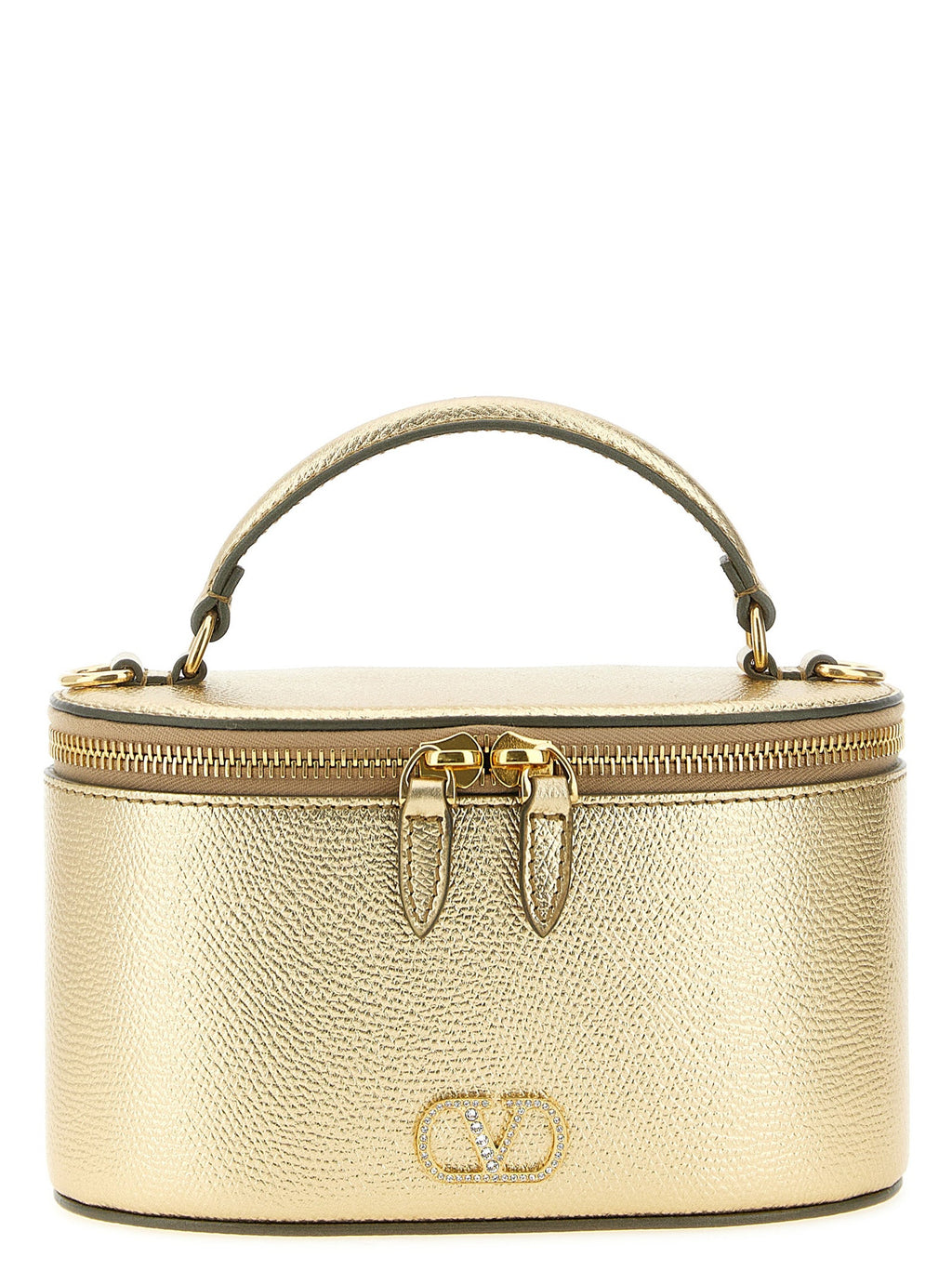 Handtasche aus Kalbsleder in Gold Valentino Garavani