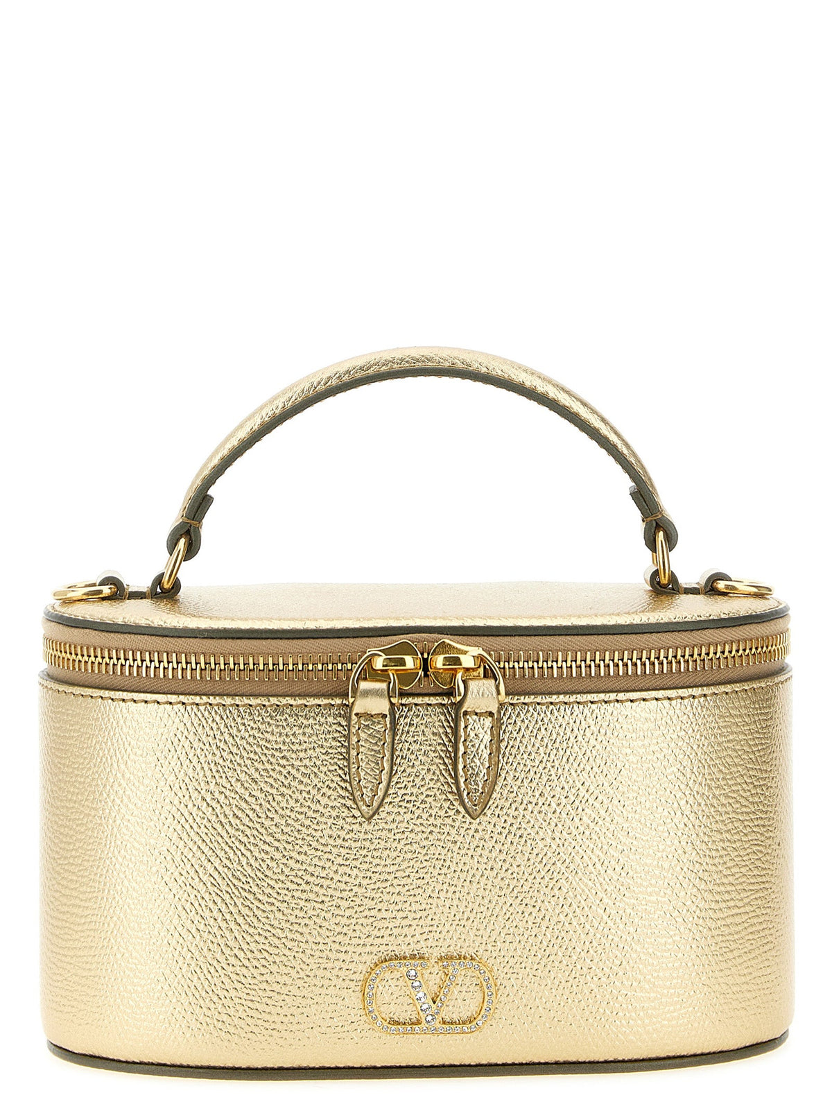 Handtasche aus Kalbsleder in Gold Valentino Garavani