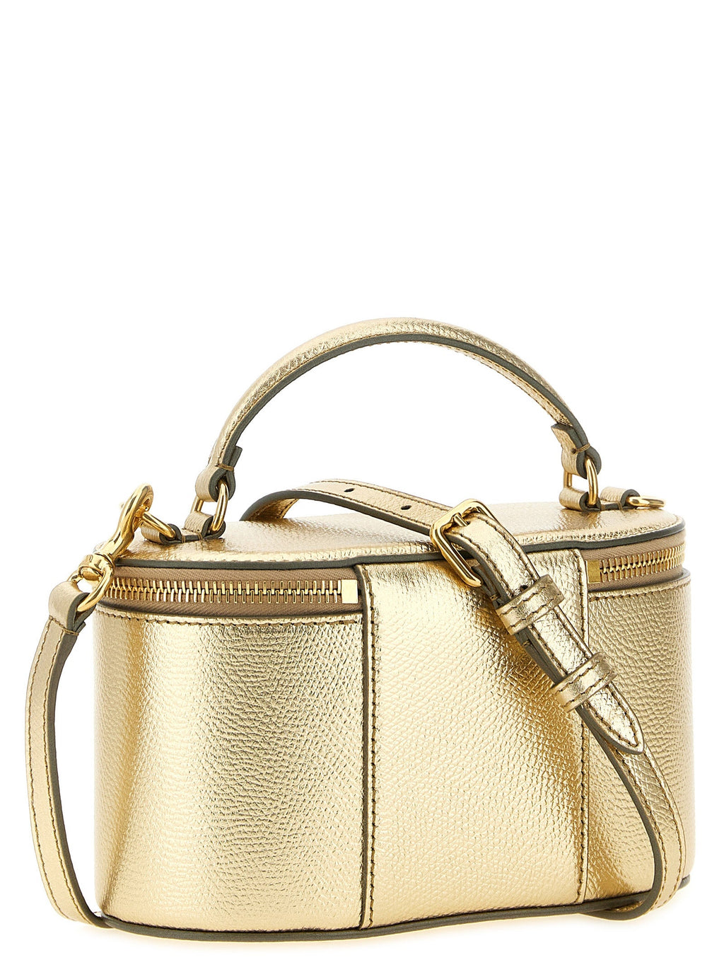 Handtasche aus Kalbsleder in Gold Valentino Garavani